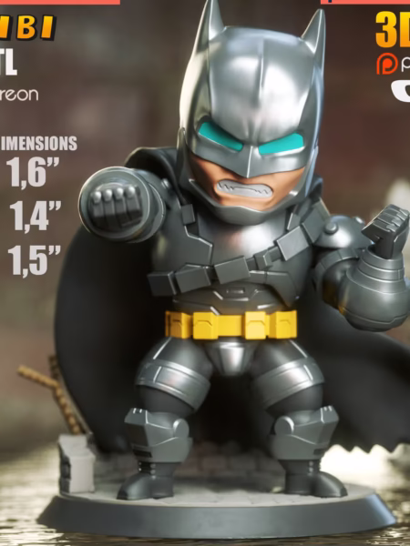 Armoured Batman Chibi 3D Model - STL File for 3D Printing