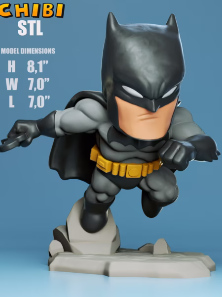 Batman Chibi 3D Model - Chibi STL File for 3D Printing