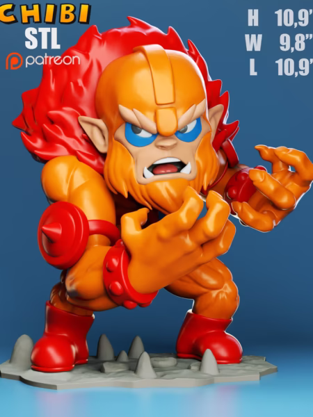 Beast Man Chibi 3D Model - Chibi Cartoon Character STL File