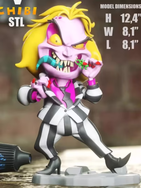 Beetlejuice Chibi 3D Model - Chibi Comedy Horror STL File