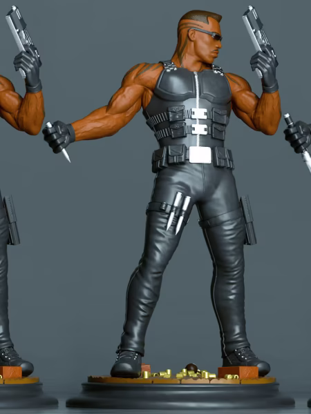 Blade Extra Hands Chibi 3D Model - Chibi Marvel Comics STL File