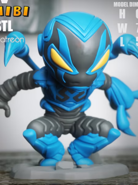 Blue Beetle Chibi 3D Model - Chibi DC STL File
