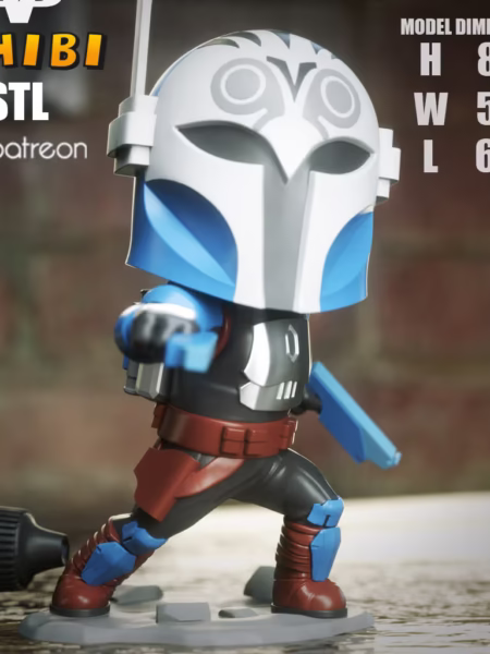 Bo-Katan Kryze Chibi 3D Model - Chibi Star Wars STL Files