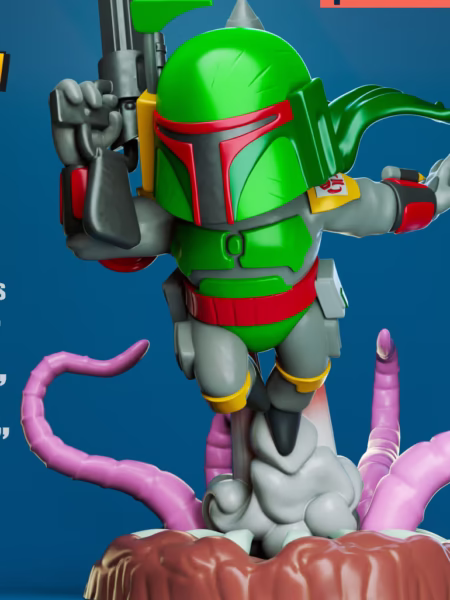 Boba Fett Chibi 3D Model - Chibi Star Wars STL Files