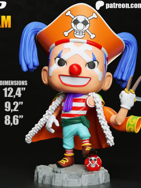 Buggy Chibi 3D Model - Chibi One Piece STL Files