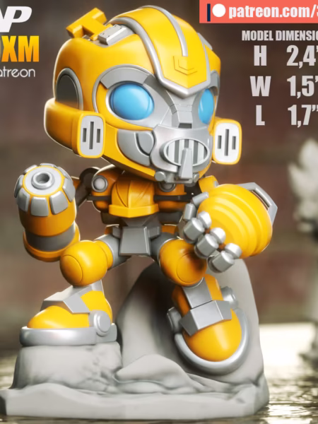 Bumblebee Chibi 3D Model - Chibi Transformers STL Files