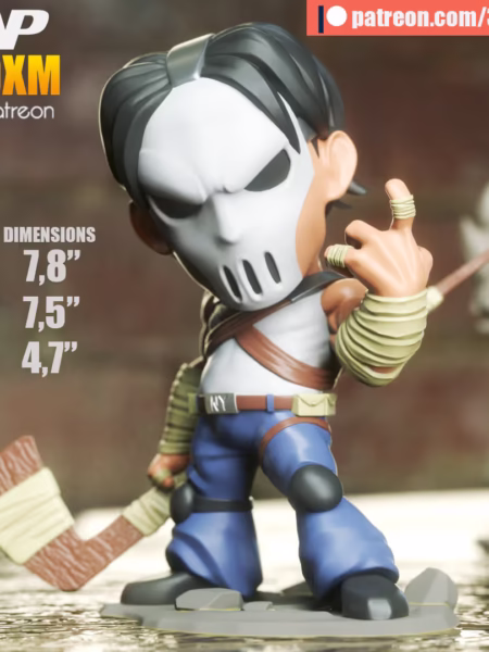 Casey Jones Chibi 3D Model - Chibi Fictional Character STL Files