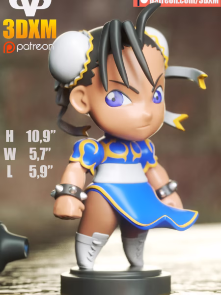 Chun-Li Chibi 3D Model - Chibi Video Games STL Files