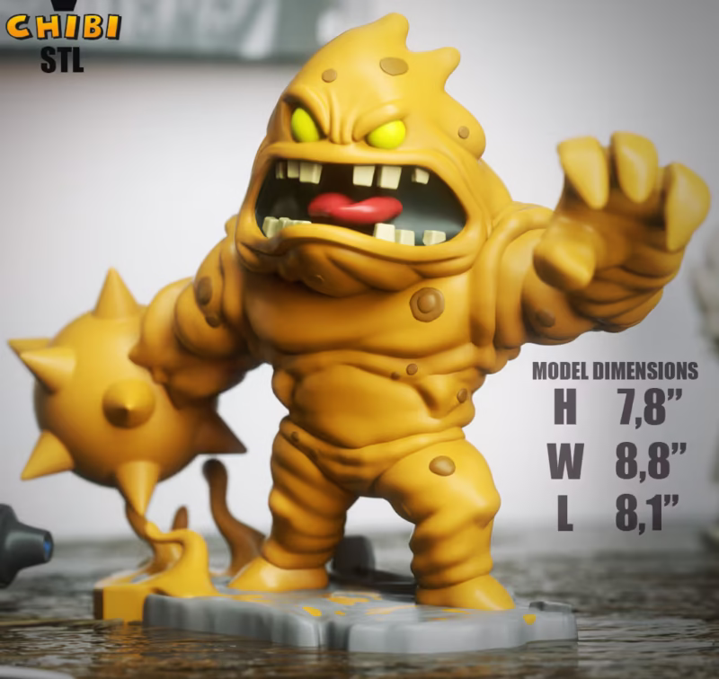 Clayface Chibi 3D Model - Chibi Comic Books STL Files