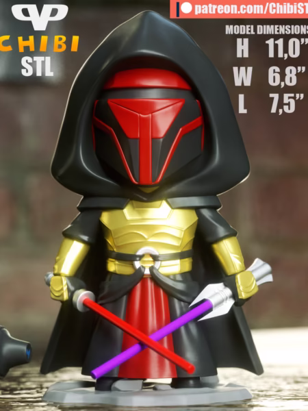 Darth Revan Chibi 3D Model - Chibi Star Wars STL File