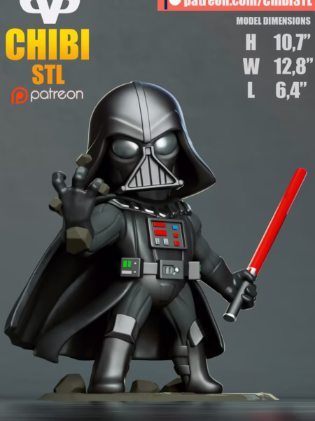 Darth Vader Chibi 3D Model - Chibi Anakin Skywalker STL File