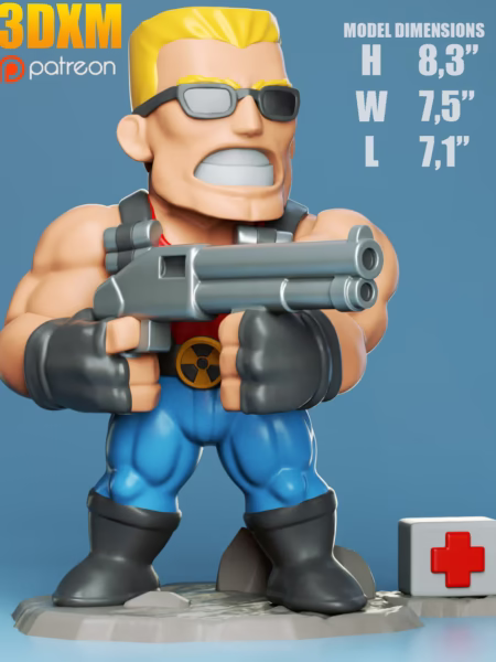 Duke Nukem 3D Chibi 3D Model - Chibi Duke Nukem STL File