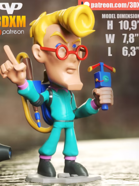Egon Spengler Chibi 3D Model - The Real Ghostbusters Chibi STL File