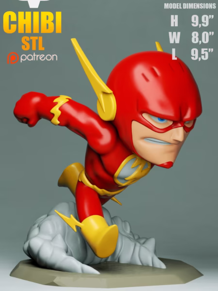 Flash Chibi 3D Model - DC Chibi STL Files