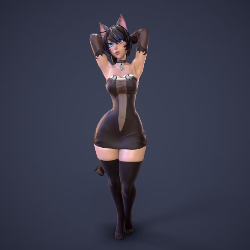 Cat Girl 3D Model - Rushzilla STL Files for 3D Printing