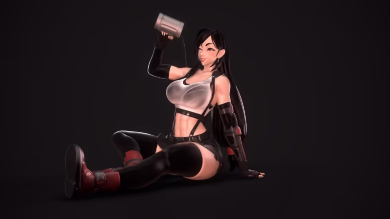Tifa Lockhart Drunk 3D Model - Rushzilla STL Files for 3D Printing