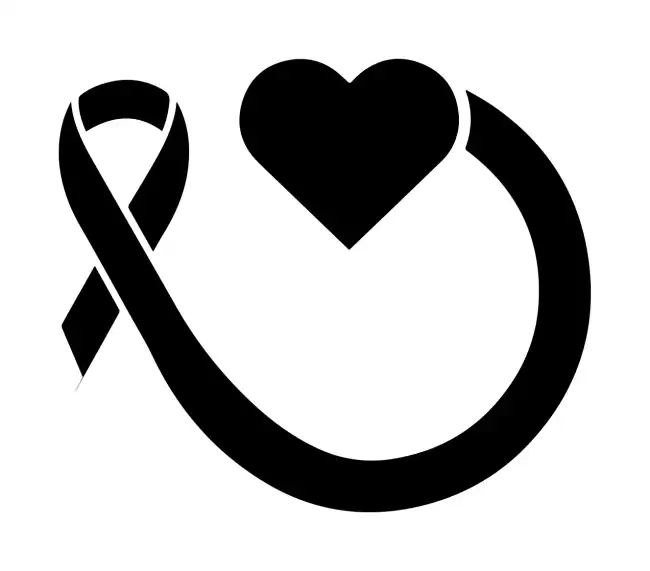 Awareness-Ribbon Heart Attached SVG Design | SVG Files for Cricut & Print