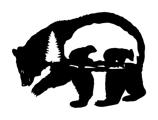 Bear Wilderness Silhouette SVG Design | SVG Files for Cricut & Print
