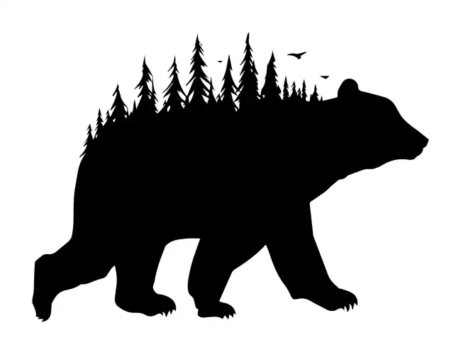 Bear with Forest SVG Design | SVG Files for Cricut & Print