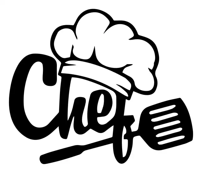 Chef Typography with Chef Hat Toque SVG Design | SVG Files for Cricut & Print