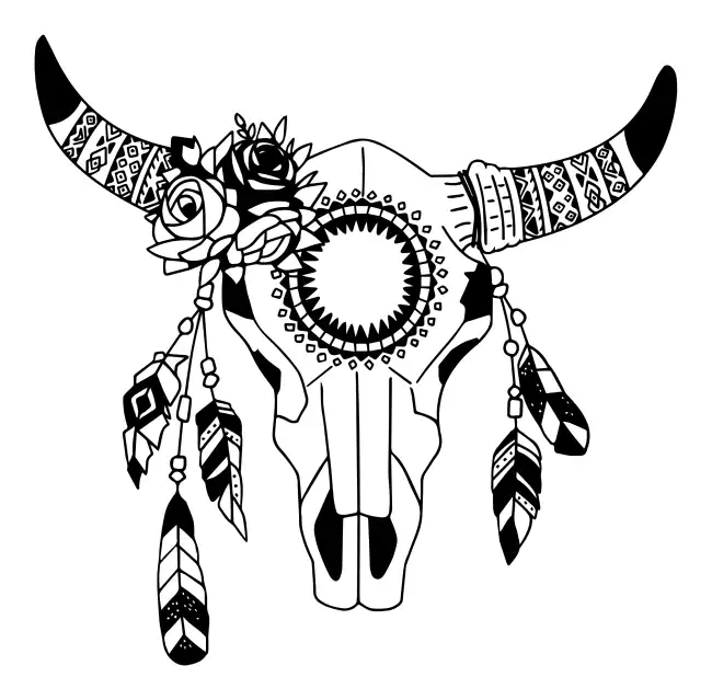 Cow Head Skull  SVG Design | SVG Files for Cricut & Print