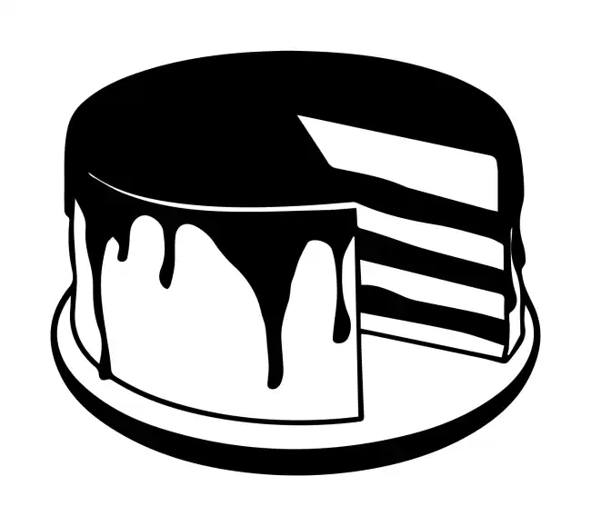 Dripping Elliptical Sliced Cake SVG Design | SVG Files for Cricut & Print