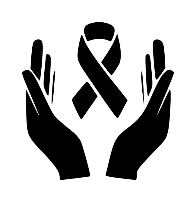 Hands Embrace Awareness-Ribbon SVG Design | SVG Files for Cricut & Print