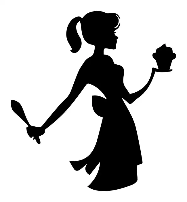 Lady Chef Holding Cake SVG Design | SVG Files for Cricut & Print