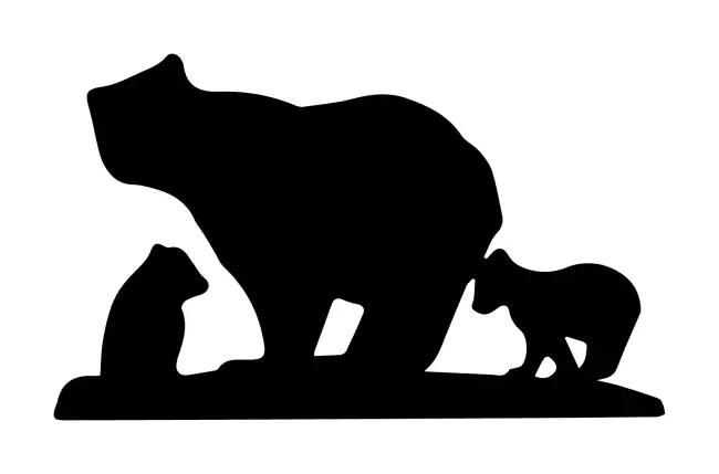 Mama Bear with Two Cubs SVG Design | SVG Files for Cricut & Print