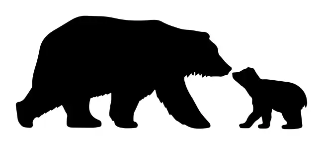 Mama Bear with her Cube Silhouette  SVG Design | SVG Files for Cricut & Print
