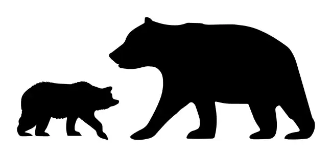 Mama Bear with her Cube Silhouette  SVG Design | SVG Files for Cricut & Print