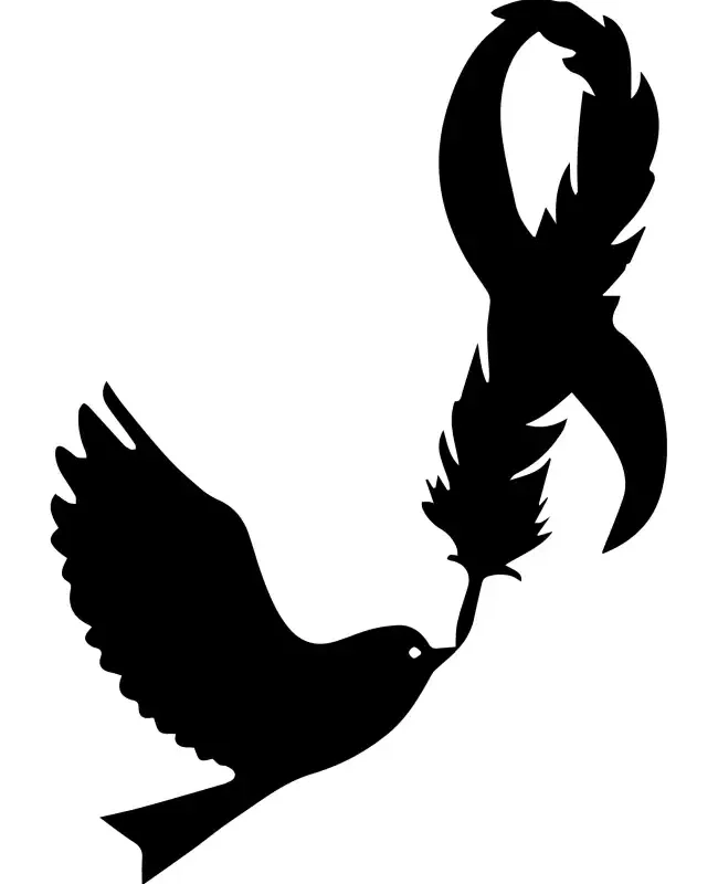 Pigeon Carrying Feather Awareness-Ribbon SVG Design | SVG Files for Cricut & Print