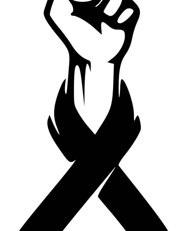 Raised Fist Awareness-Ribbon SVG Design | SVG Files for Cricut & Print