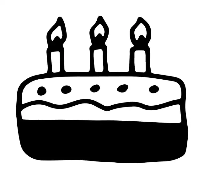 Three Candle Cake Silhouette SVG Design | SVG Files for Cricut & Print