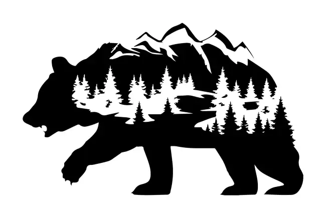 Wilderness Bear Silhouette SVG Design | SVG Files for Cricut & Print