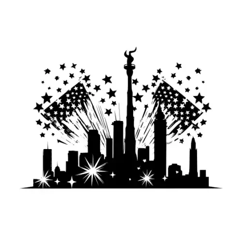 4th July Silhouette SVG Design | SVG Files for Cricut & Print