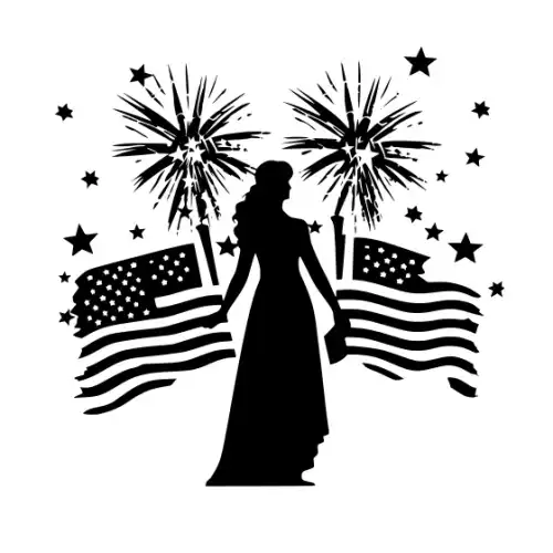 4th July Silhouette SVG Design | SVG Files for Cricut & Print