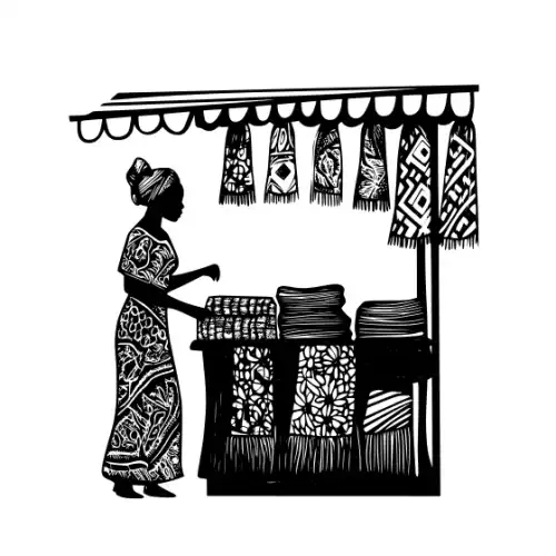 African Woman Scene Silhouette SVG Design | SVG Files for Cricut & Print