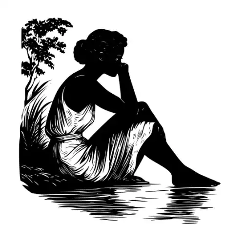 African Woman Scene Silhouette SVG Design | SVG Files for Cricut & Print