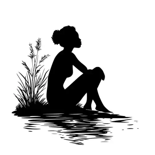 African Woman Scene Silhouette SVG Design | SVG Files for Cricut & Print