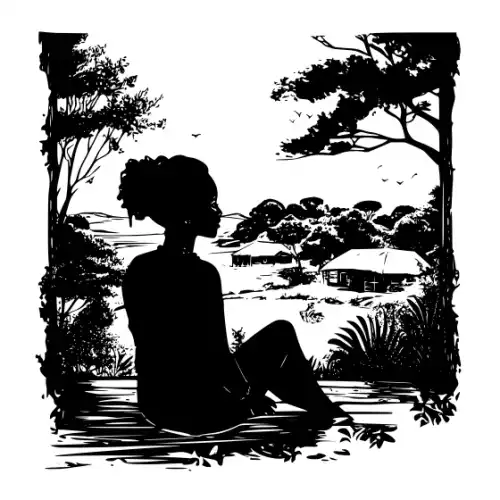 African Woman Scene Silhouette SVG Design | SVG Files for Cricut & Print