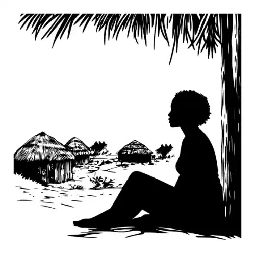 African Woman Scene Silhouette SVG Design | SVG Files for Cricut & Print