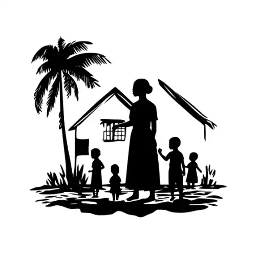 African Woman Scene Silhouette SVG Design | SVG Files for Cricut & Print