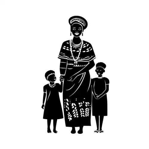 African Woman Scene Silhouette SVG Design | SVG Files for Cricut & Print