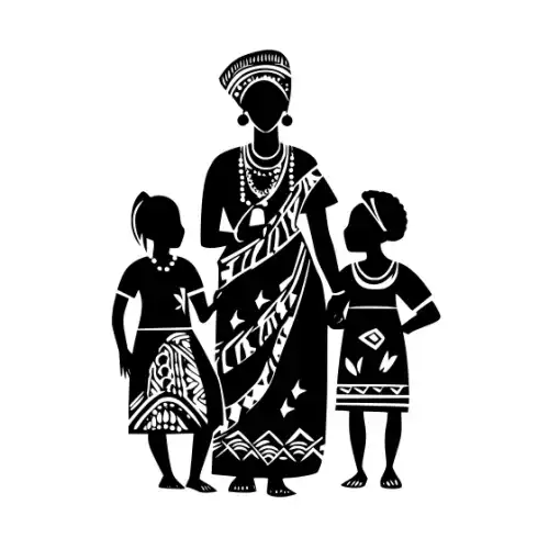 African Woman Scene Silhouette SVG Design | SVG Files for Cricut & Print