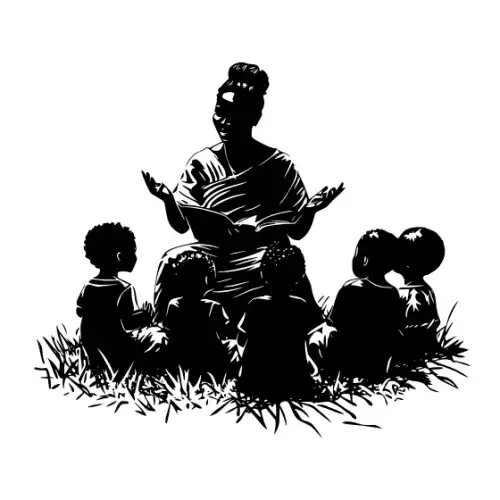 African Woman Scene Silhouette SVG Design | SVG Files for Cricut & Print