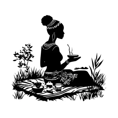 African Woman Scene Silhouette SVG Design | SVG Files for Cricut & Print