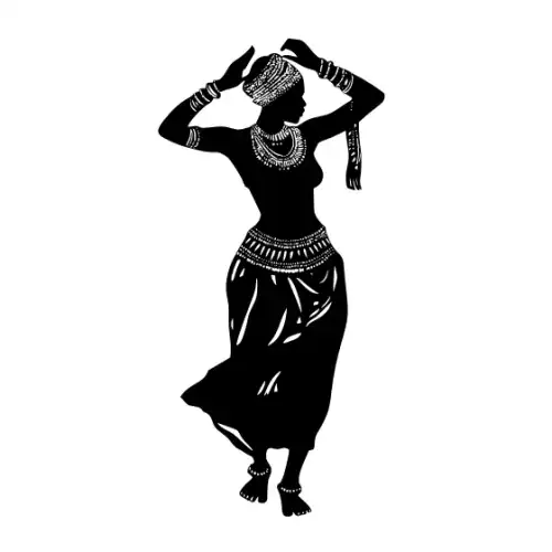 African Woman Scene Silhouette SVG Design | SVG Files for Cricut & Print