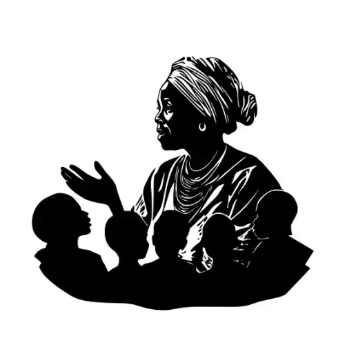 African Woman Scene Silhouette SVG Design | SVG Files for Cricut & Print
