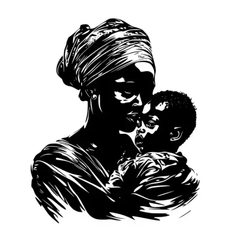 African Woman Scene Silhouette SVG Design | SVG Files for Cricut & Print
